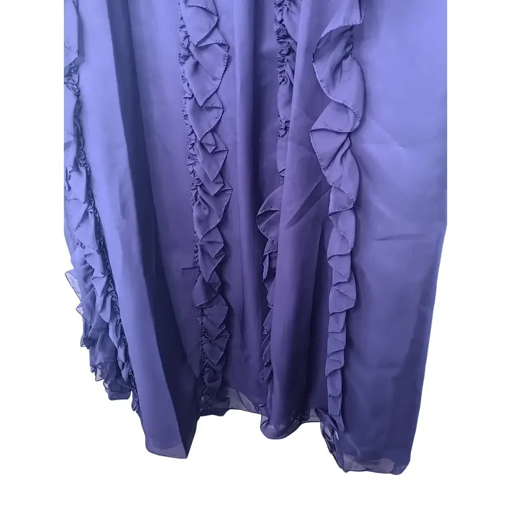 New with Tags Mac Duggal 68543 Purple Ruffle Gown Sz 18W Formal Evening Dress - Picture 6 of 16